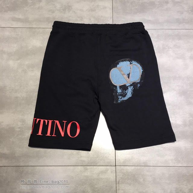 Valentino五分褲 19春夏新款 華倫天奴黑色男士休閒短褲  tzy1786